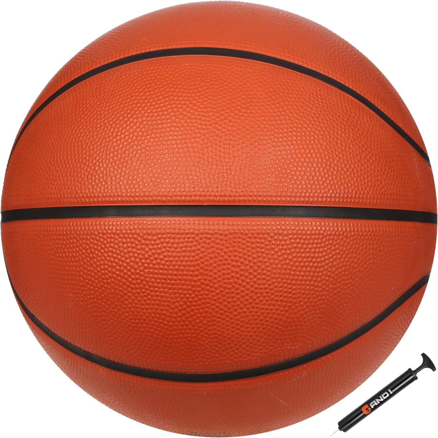 AND1 Xcelerate Rubber Basketball: Official Regulation Size 7 (29.5”) Streetball, Made for Indoor/Outdoor Games
