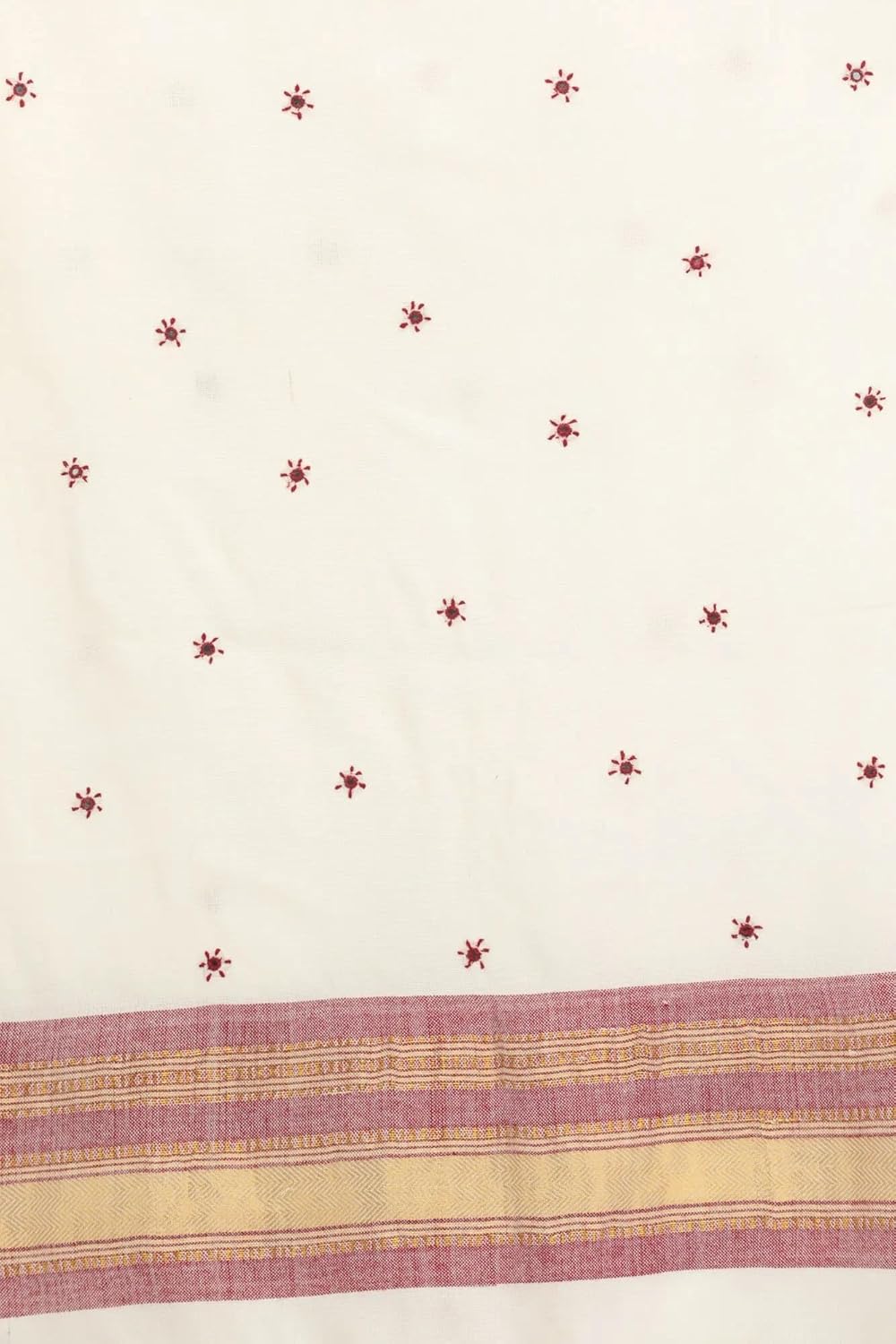 Exotic India Stole from Kutch with Embroidered Mirrors and Golden Border - Image 4