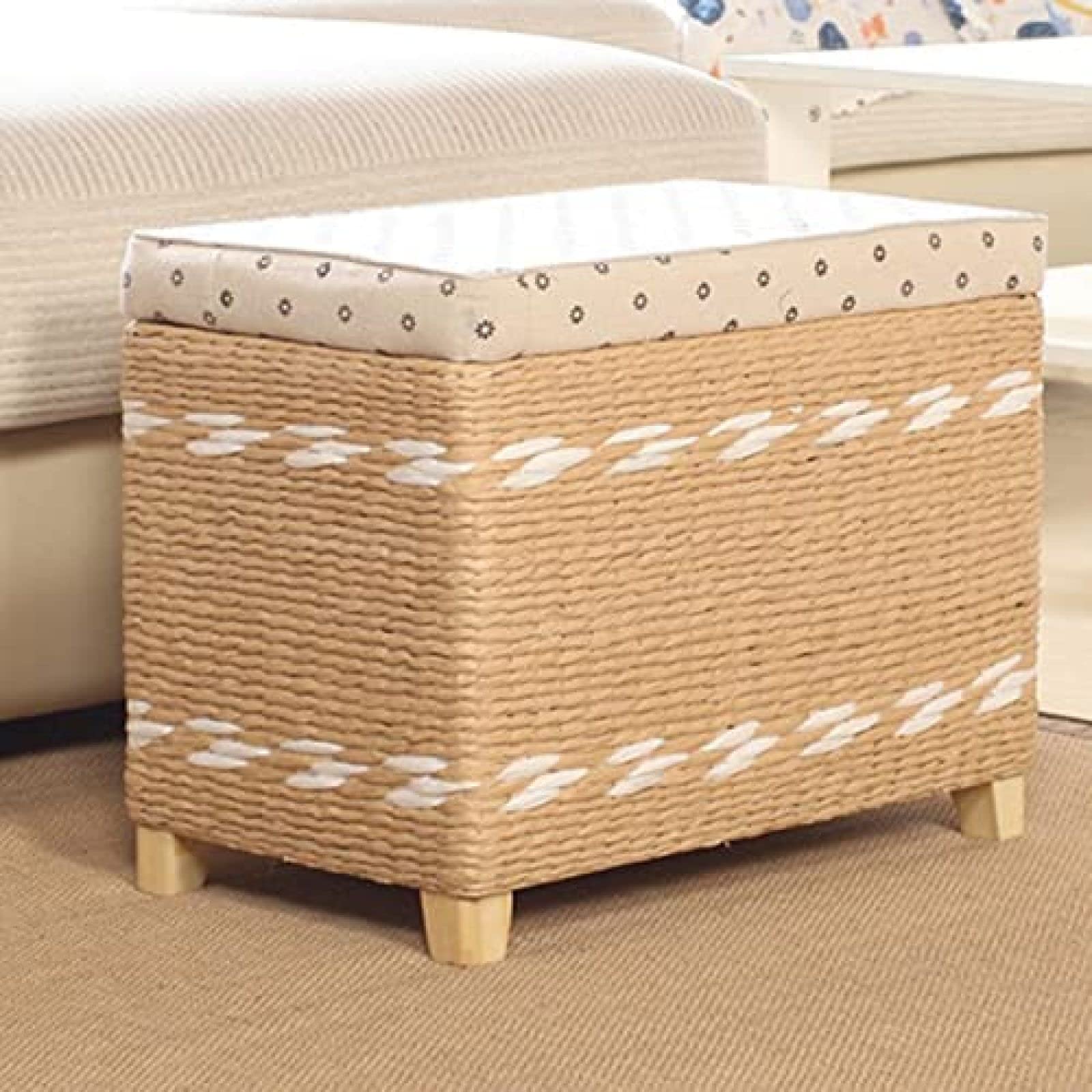 Tabouret en rotin Lar Capaci pour organiser l'entrée et ranger les chaussures de toute la famille