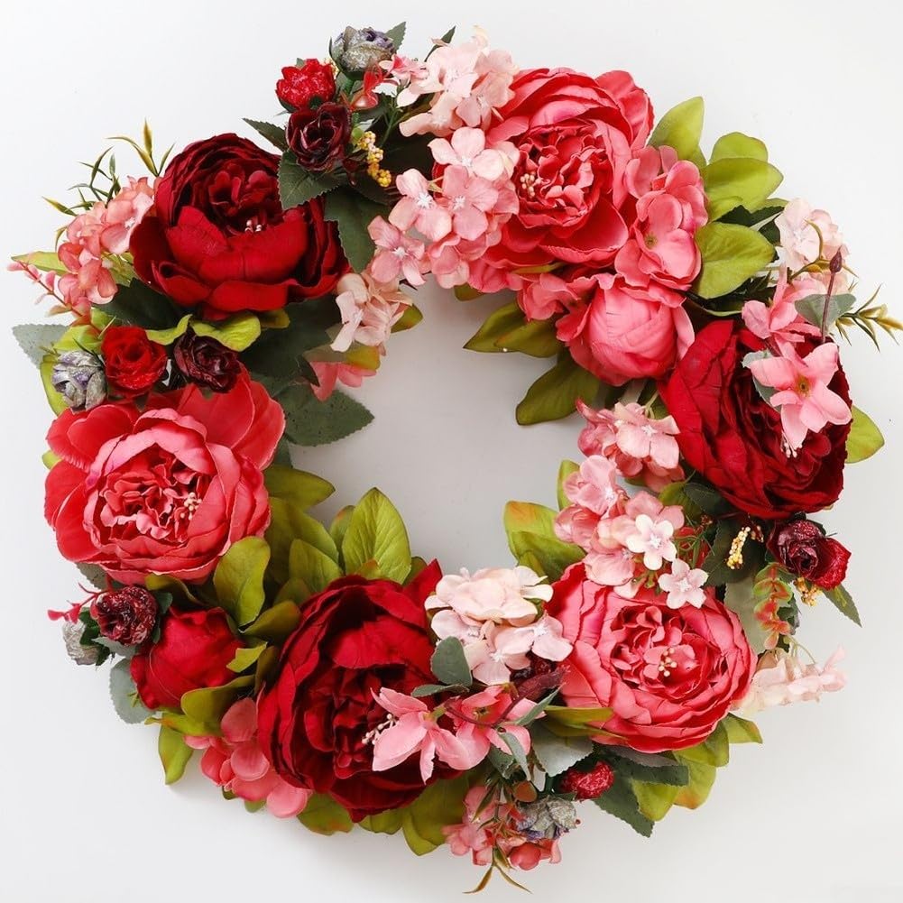 Guirnalda de flores de peonía de seda de 40 cm