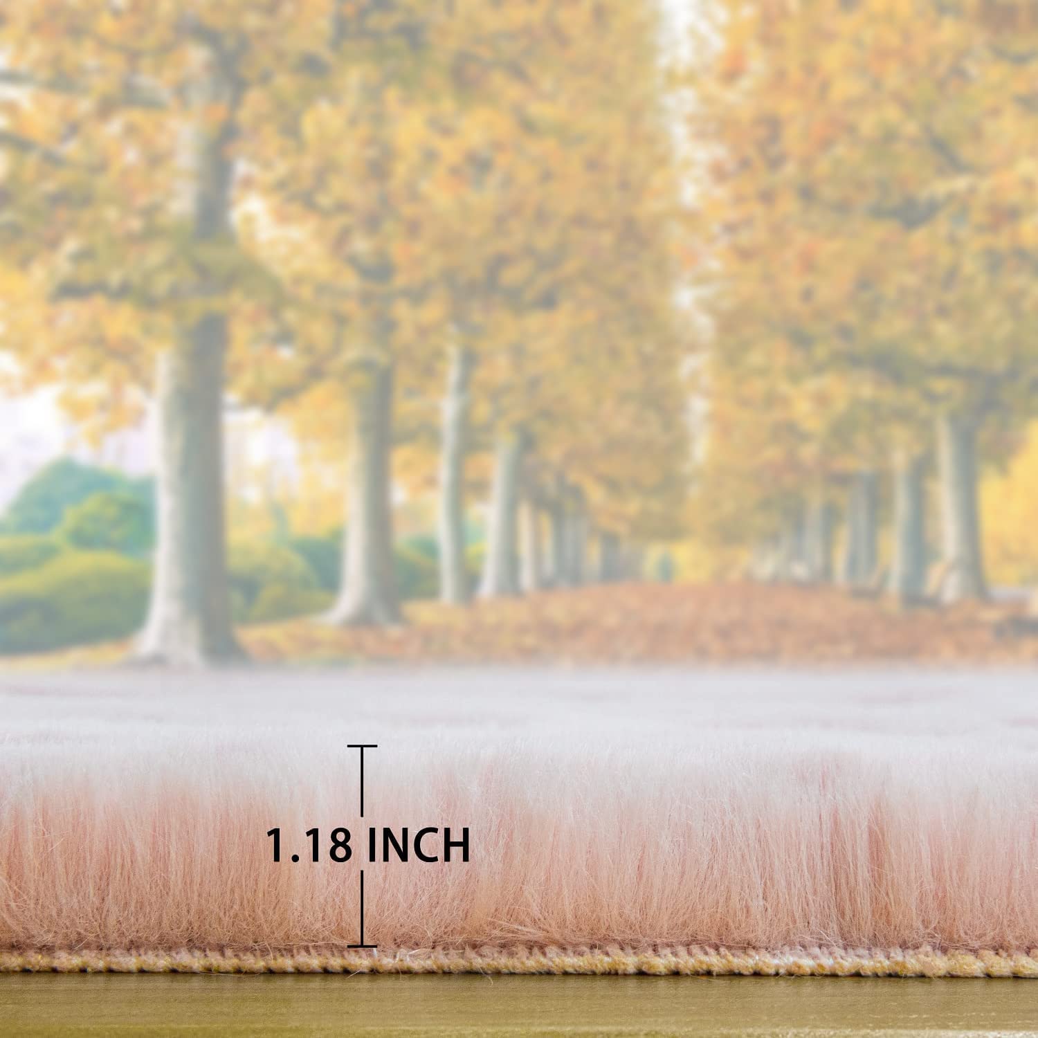 Ghouse Faux Tappetto di Pelle di Pecora Tappeto a Pelo Corto Lavabile Fluffy Uni Effetto Pelliccia Antiscivolo Facile da Pulire, Dimensione: Tondo 180 cm, Colore: Rosa