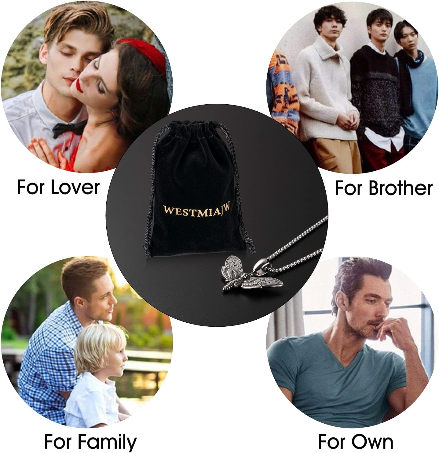 Stainless Steel Gothic Skull Pendant Necklace Punk Biker Hip-hop Jewelry for Men Women 60cm - Image 6