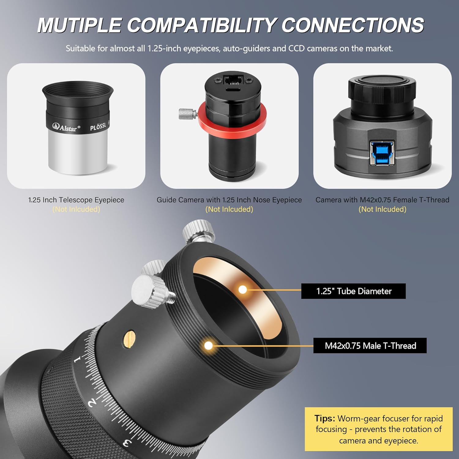 Alstar 70mm Compact Deluxe Finder & Guidescope - Bundle with - Telescope Zoom Eyepiece
