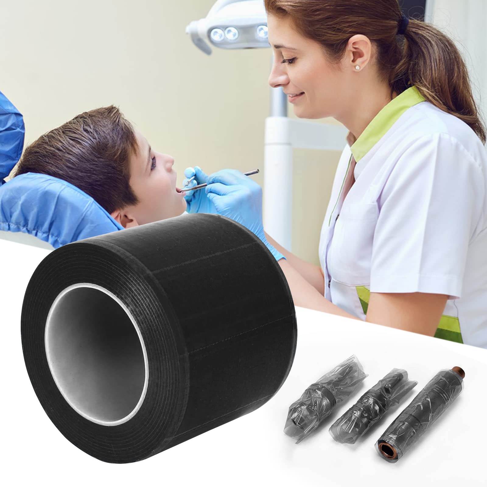 Barrier, pellicola protettiva usa e getta, per tatuaggi e getta, pellicola protettiva per materiali dentali, accessori per tatuaggi, 1200 fogli/rotolo di pellicola (nero)