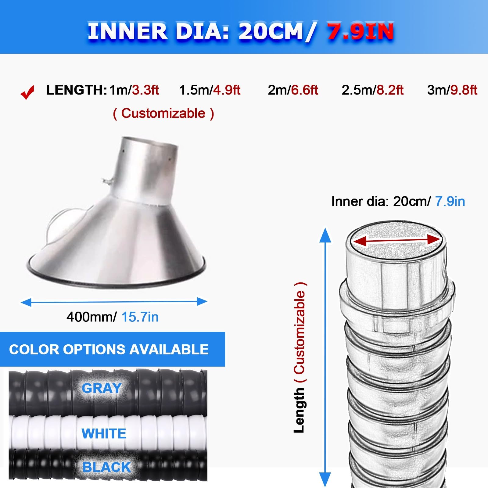 Tubo di aspirazione fumi con braccio regolabile, sistema di filtrazione dell'aria per rimozione di fumo, polvere, saldatura in saldatura e officina