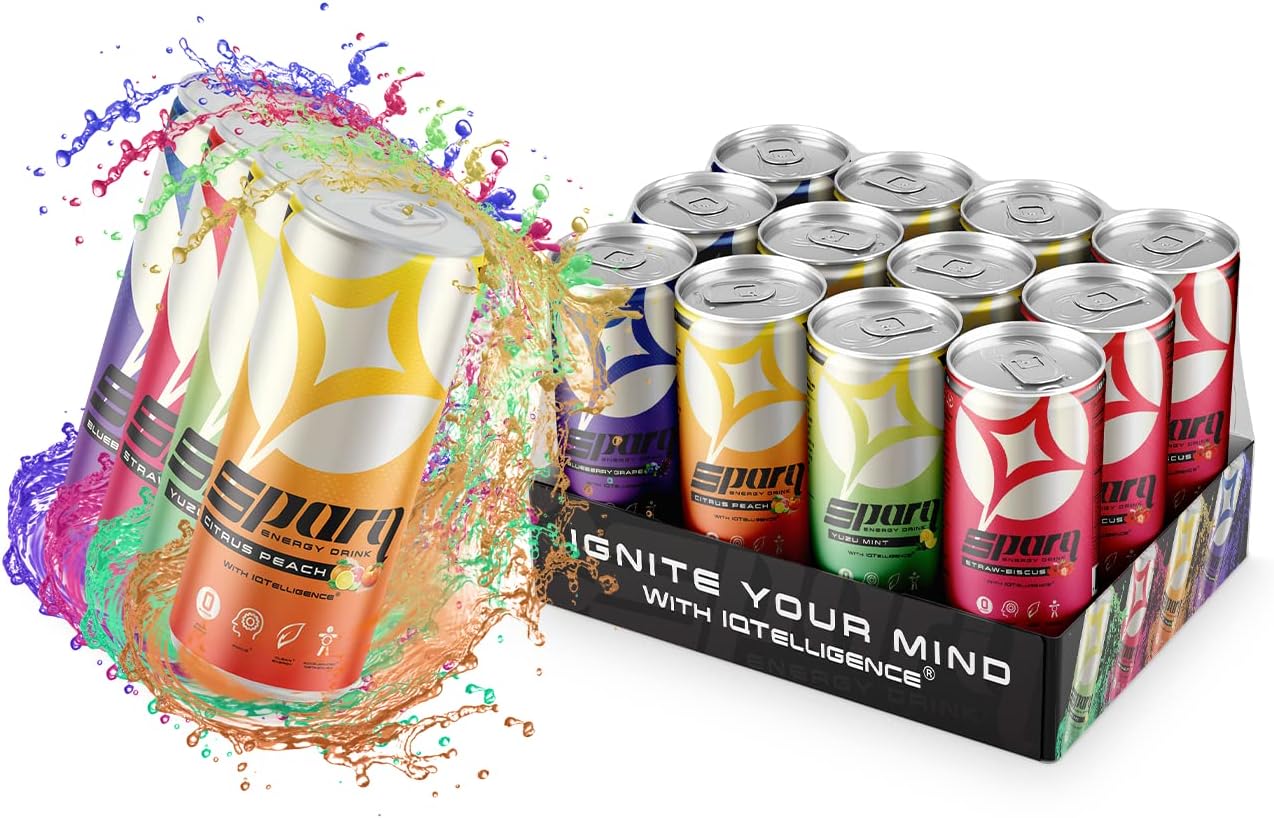 Sparq iQtelligence Energy Drink For The Mind (Variety Pack, 12 Fl Oz Pack of 12)