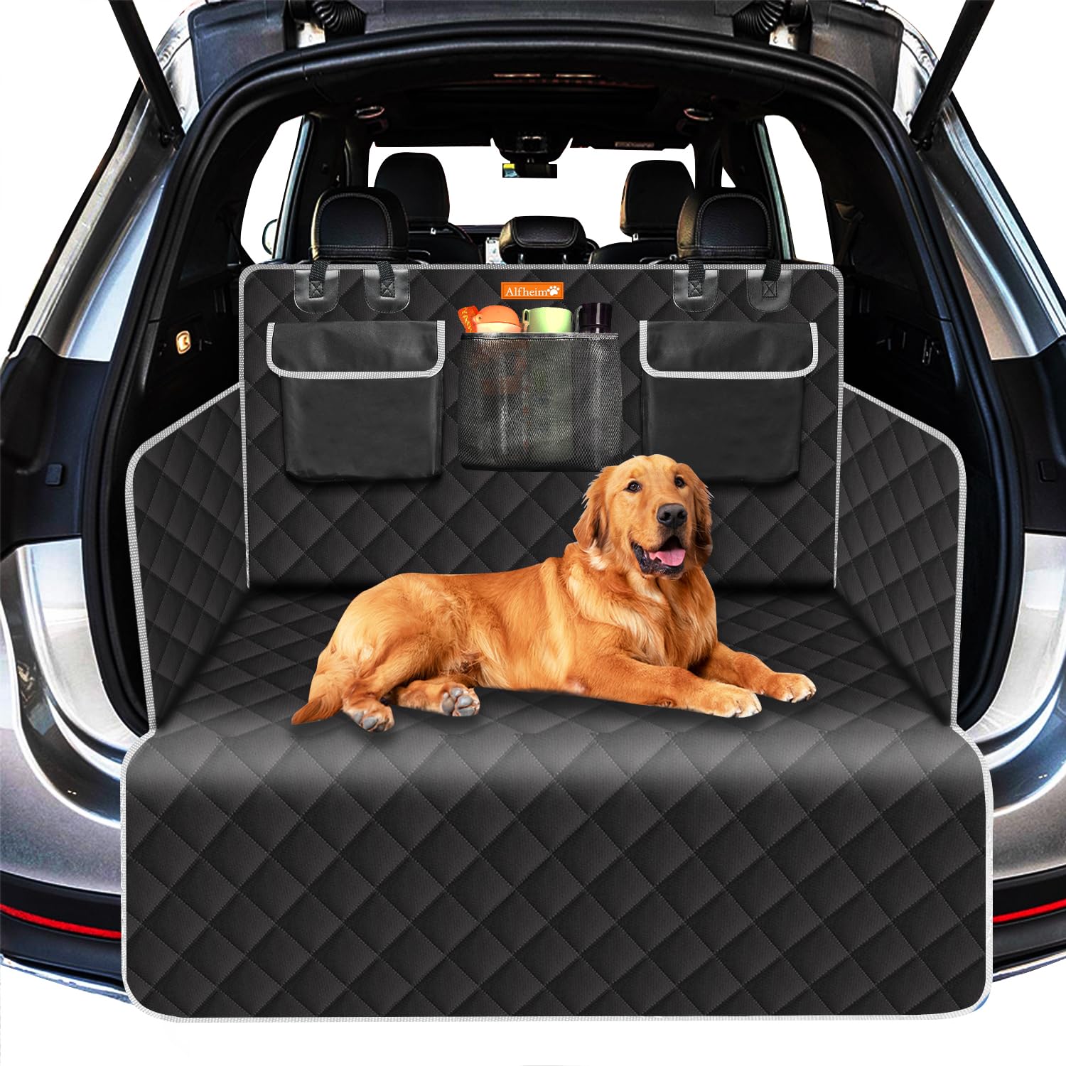 Alfheim accessori auto, Telo auto per cani con Protezione Laterale e Paraurti: la soluzione definitiva per la protezione bagagliaio auto! Copri bagagliaio auto per Station Wagon, Furgoni e SUV