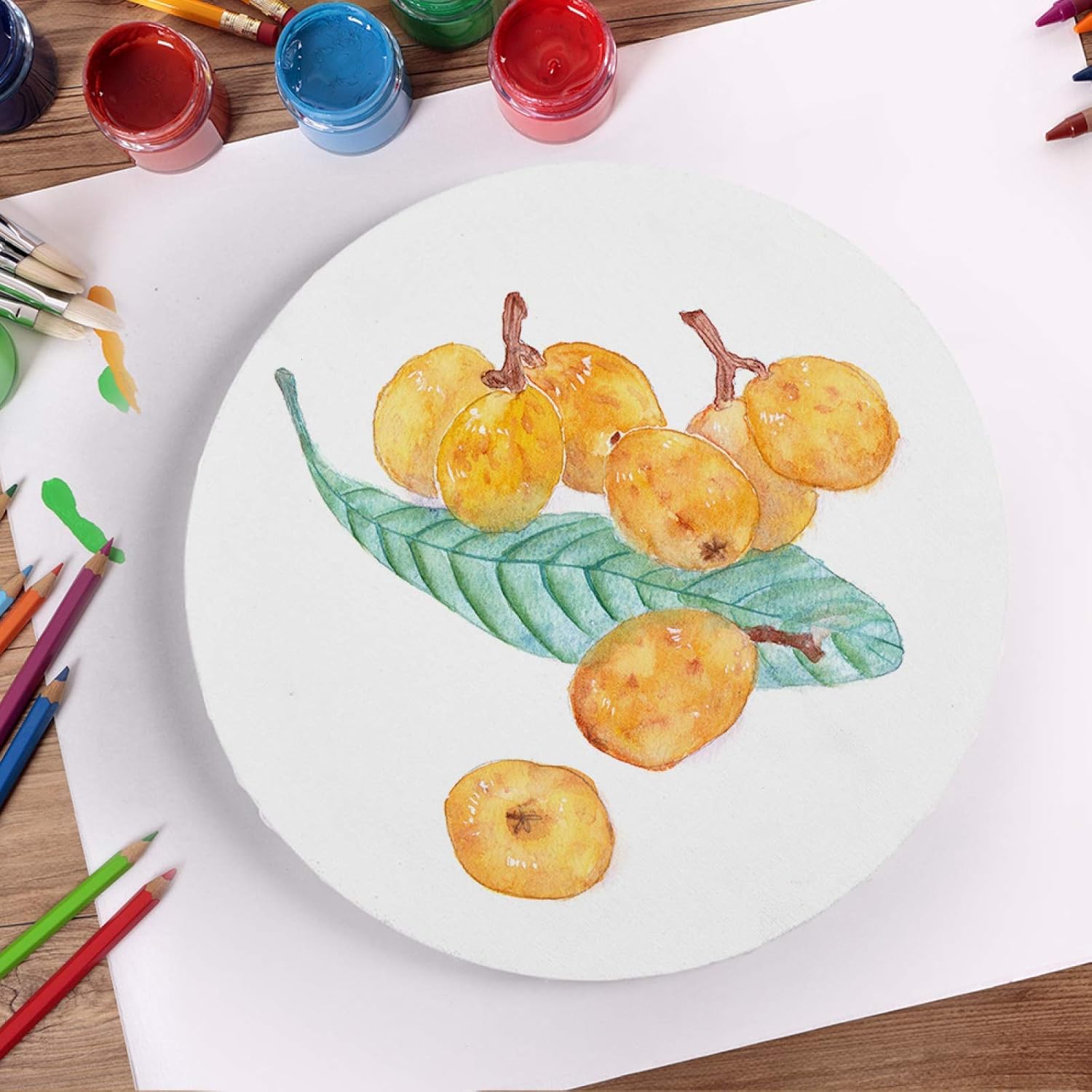 COYMOS Pre Stretched Canvas Primed Round Canvas Boards for Painting, Acrylic Pouring, Oil Paint & Artist Media - 12 x 12'' Stretched Canvas, Perfect for Painting The Planets (White Blank 2 Pack) : Arts, Crafts & Sewing