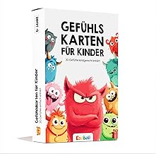 Edubini Emotion Cards for Children [30 Cards + Explanatory Texts] - Emotion Cards for Self-Regulation and a Good Feeling - (Educationally Valuable) - Feeling Monster for Emotional Children