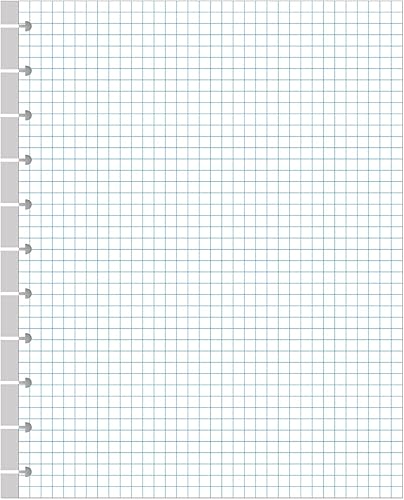 A4 TUL - Papel de relleno de rejilla con disco, 11 agujeros de disco, papel gráfico perforado, 100 hojas200 páginas, papel blanco de 3.53ozm, 8.5 x