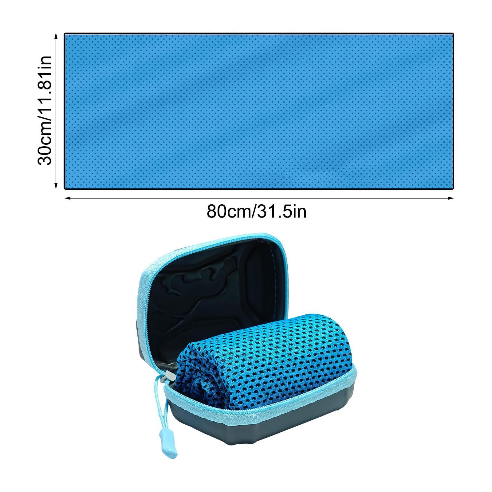 5 Pack Kühltuch Set Mit Aufbewahrungsbox 30x80cm Microfiber Kühlendes Handtuch Wiederverwendbar Sporthandtuch Reisehandtuch Strandtuch - Schnelltrocknend Und Leicht - Sport, Fitness, Sauna
