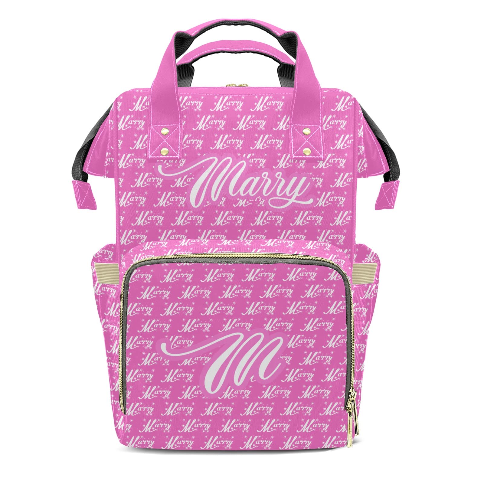 ZAACUSTOM Large Capacity Custom Diaper Bag with Name, Multifunction Personalized Diaper Bag Backpack for Baby Girl Boy, Fashion Shoulder Bag