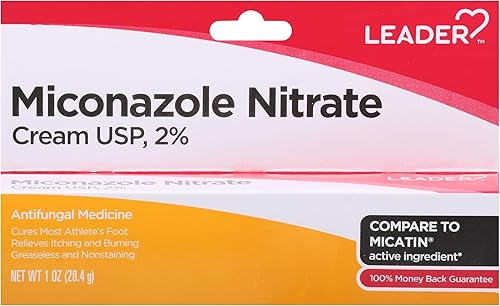 Miniatura 3 de Leader Crema antifúngica de nitrato de miconazol al 2%, cura el pie de atleta, la picazón y las infecciones de tiña, 1 oz, comparado con la