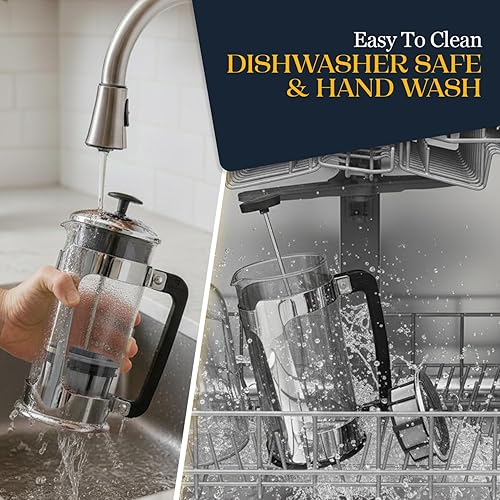 Miniatura 4 de Espro cafetera con prensa P5 – 32 onzas, de vidrio y acero inoxidable, FFP, Empaque original, 18 onza, Vidrio/Acero inoxidable Acero inoxidable