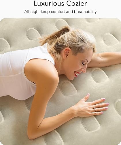 Miniatura 2 de iDOO - Colchón inflable con bomba integrada para invitados y uso hogareño, altura de 18 pulgadas, cómodo y duradero, cuatro cámaras de aire