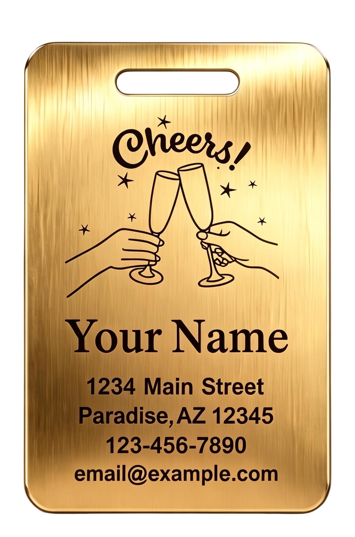 Adornkeys Custom Engraved Party Gathering Bag Tag, Champagne Themed Custom Label, Personalized Tag for Cocktail/Reception/Handbag/Backpack in 3Colors 9 Designs-image-22
