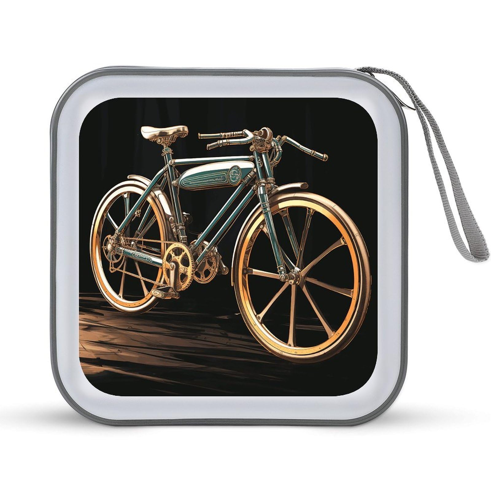 FekiLoot Bike CD Case 40 Capacity DVD Case Holder Hard Plastic DVD Disc Storage Binder for Car Portable Zipper Disc Storage Organizer Wallet Bag for Home Travel
