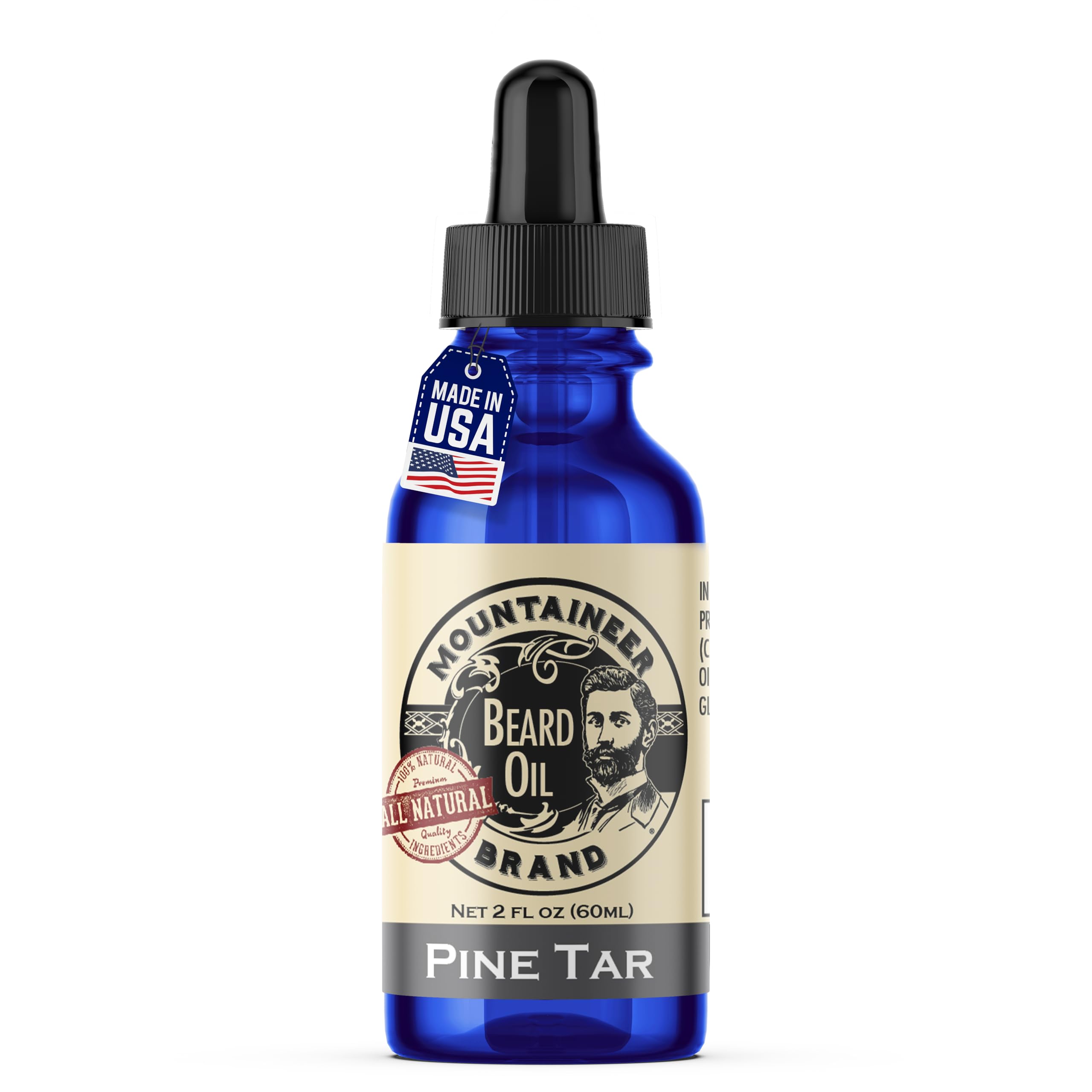 Mountaineer Brand Natural Beard Oil with Pine Tar Scent | Made in West Virgina | Hydrates, Moisturises, Softens & Conditions for Beard Growth | Treats Dry Itchy Beards for Men | 2oz