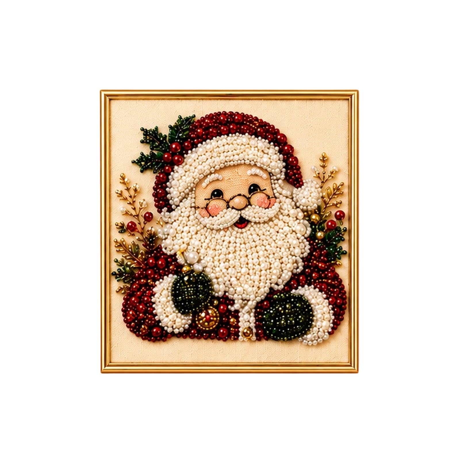 DIY Christmas Pearl Diamond Painting Art Kit with Frame,Santa — image 1