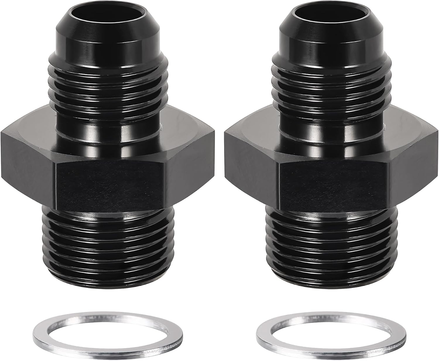 EVIL ENERGY 6AN Male Flare to 5/8-20 Male Carb Carburetor Fuel Inlet Fitting Adapter Aluminum Black 2PCS