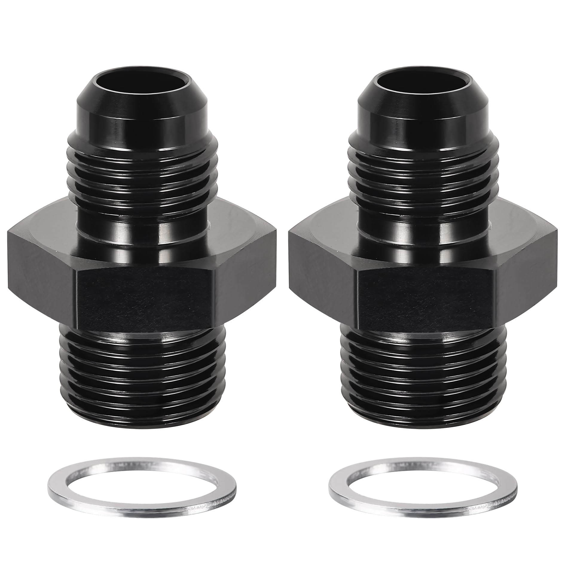 EVIL ENERGY 6AN Male Flare to 5/8-20 Male Carb Carburetor Fuel Inlet Fitting Adapter Aluminum Black 2PCS