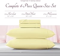 Vista 3 de Carressa Linen Juego de sábanas 100% algodón egipcio, sábanas de lujo de 1200 hilos de algodón egipcio tamaño Queen (4 piezas, beige), suave como