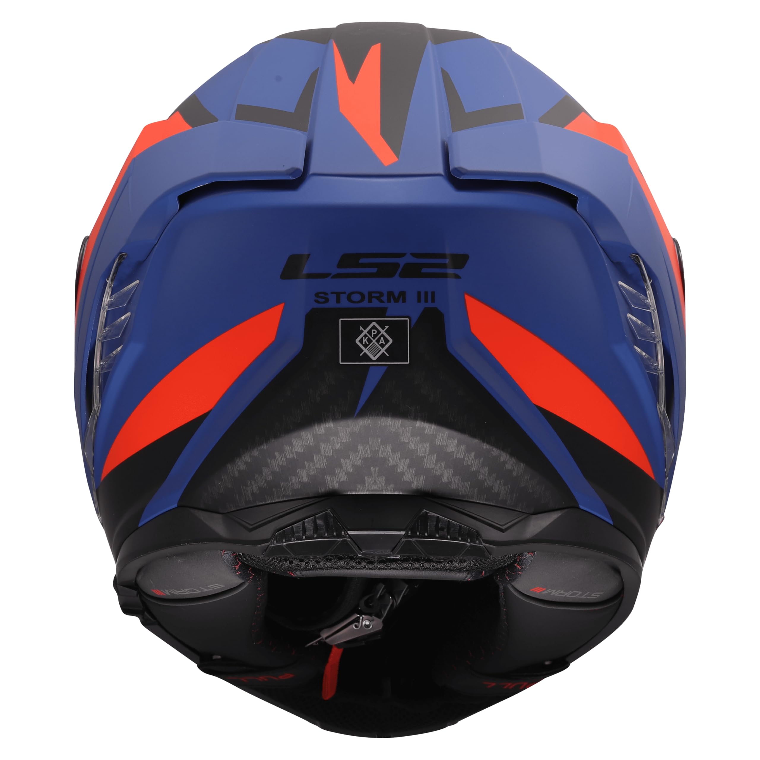 LS2, Integraler Motorradhelm STORM III DYNAMO Blue Red, XXS