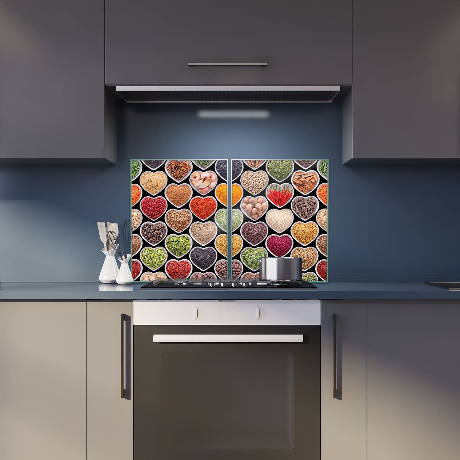 Decorwelt Piastre Copripiano Cottura In Vetro 2 Pezzi 40x52 Cm, Motivo Astratto Giallo, Protezione Per Fornelli Elettrici E Induzione, Multiuso