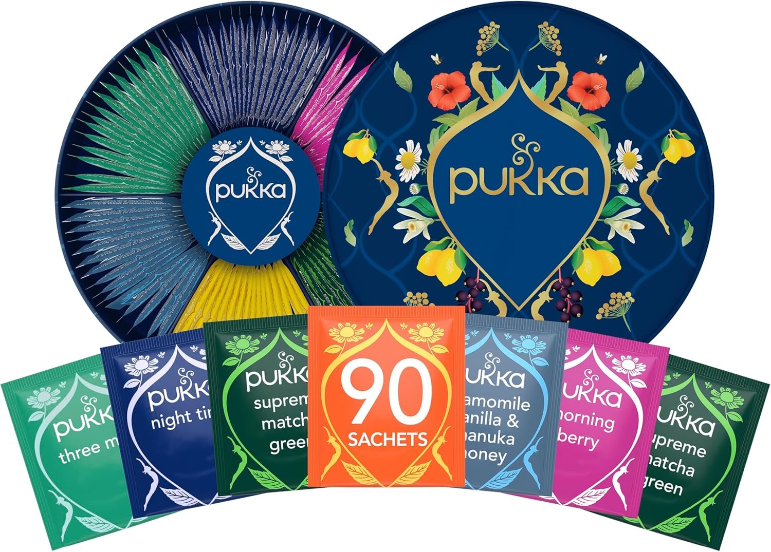 Pukka Selection Box Tisane Biologiche Assortite Regalo, 90 Filtri, 6 Gusti