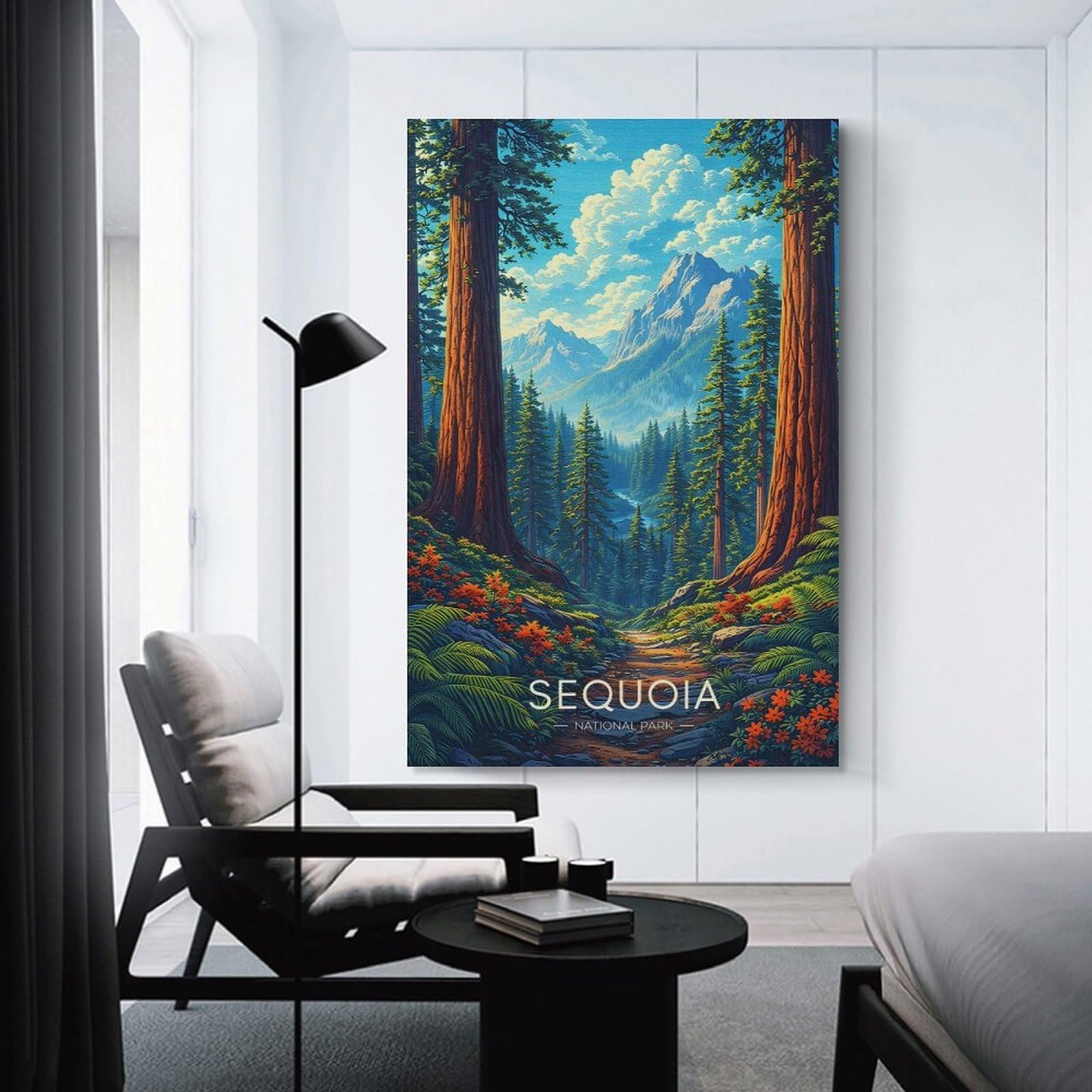 Junmoney Sequoia National Park Landscape Home Decor Wall Art 12x18inch(30x45cm), for Restful Interiors, Bedrooms Or Small Rooms, Decorative Wall Art for Cosy Rooms