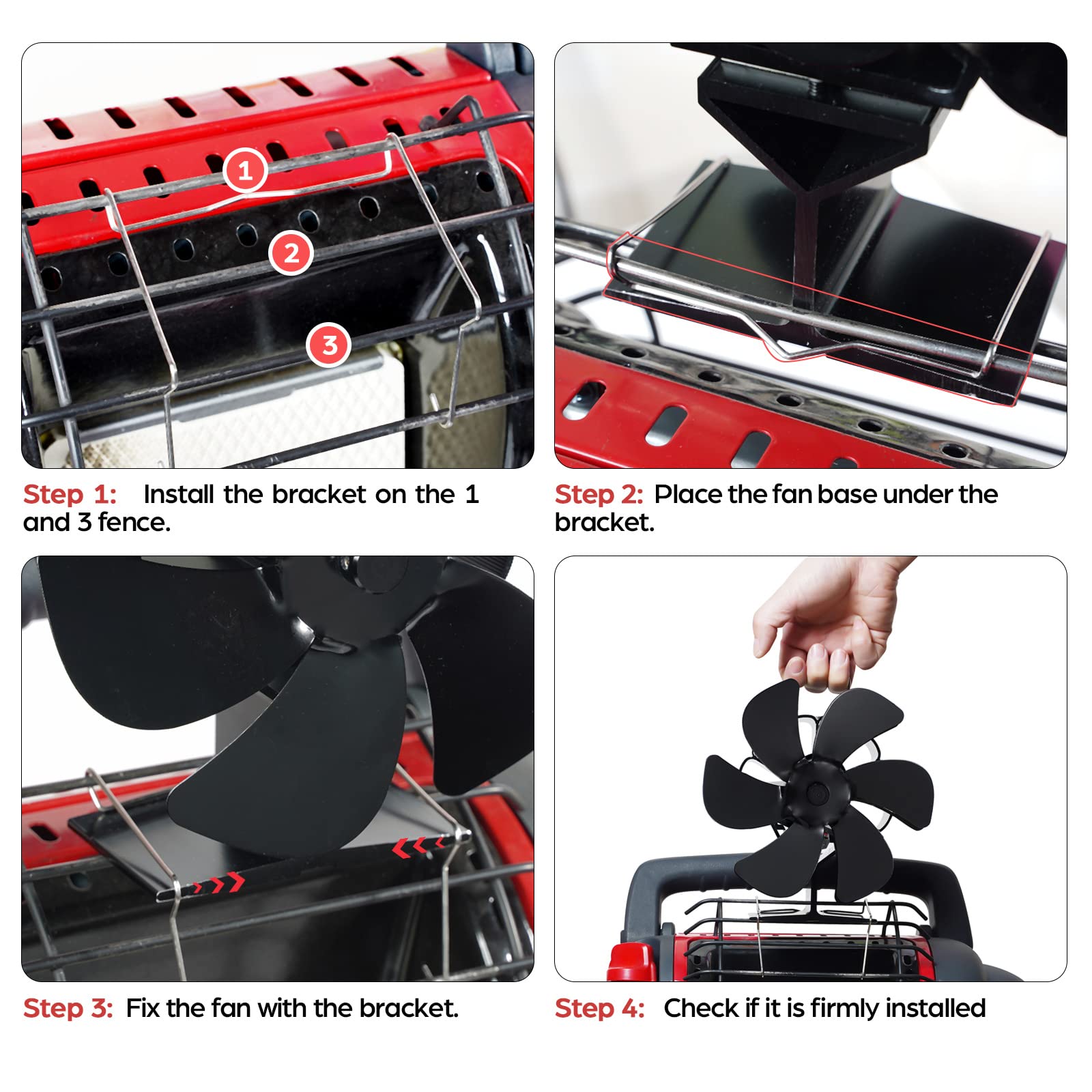 JossaColar Wood Stove Fan for Buddy Heater, Heat Powered Fireplace Fan