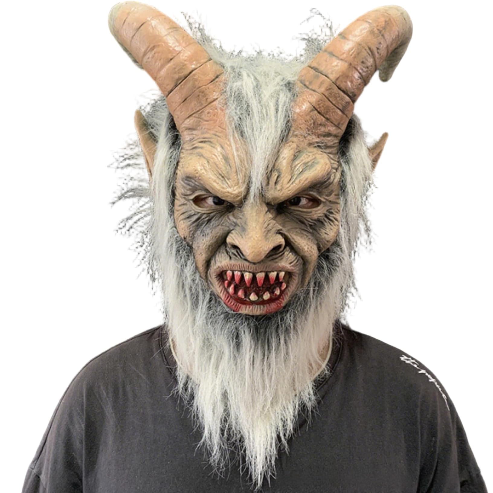 Bemonew Halloween Mask Latex Full Head Demon Scary Mask Horror Halloween Props for Adults Masquerade Party Cosplay White