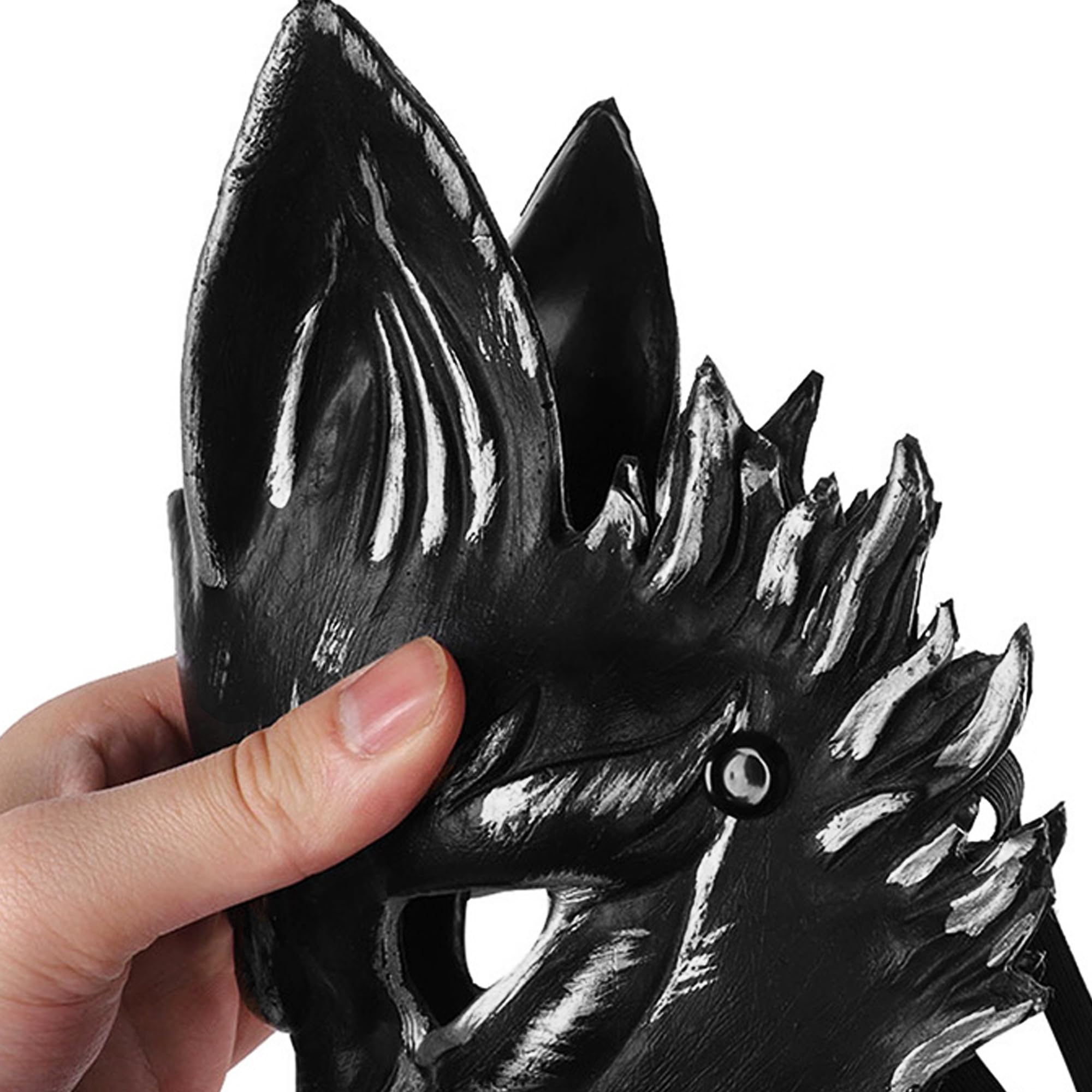 Moonlove Gothic Wolf Masquerade Mask 3D Novelty Werewolf Fantasy Cosplay Costume Half Face Cover Makeup Prop Mardi Gras Festival Party Supplies Halloween Accessory - Image 2