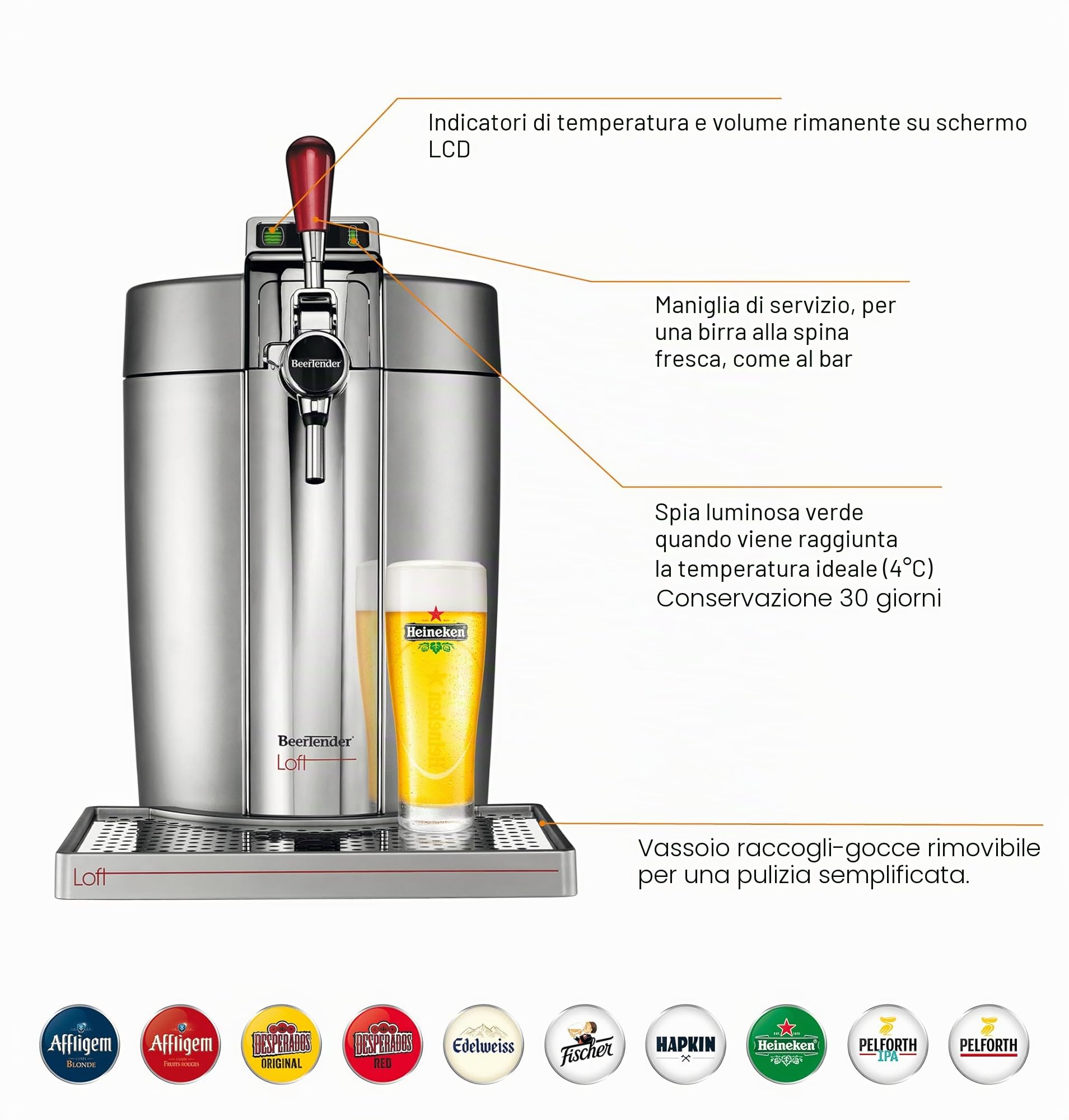 Krups vb700e00 spillatrice di birra Loft Edition Argento/Cromo