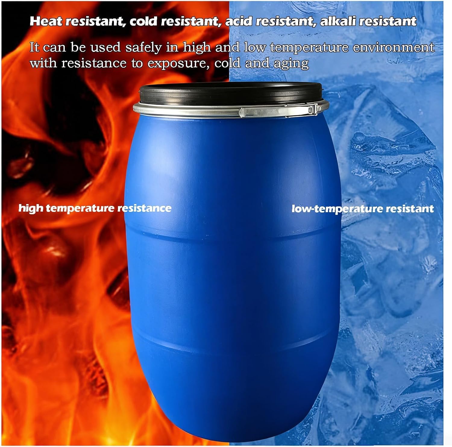 Cubo De Plástico De 25 litros Apto para Uso Alimentario con Tapa, Tanque De Almacenamiento De Agua De Emergencia De Alta Resistencia, Barril De Lluvia Portátil con Asa
