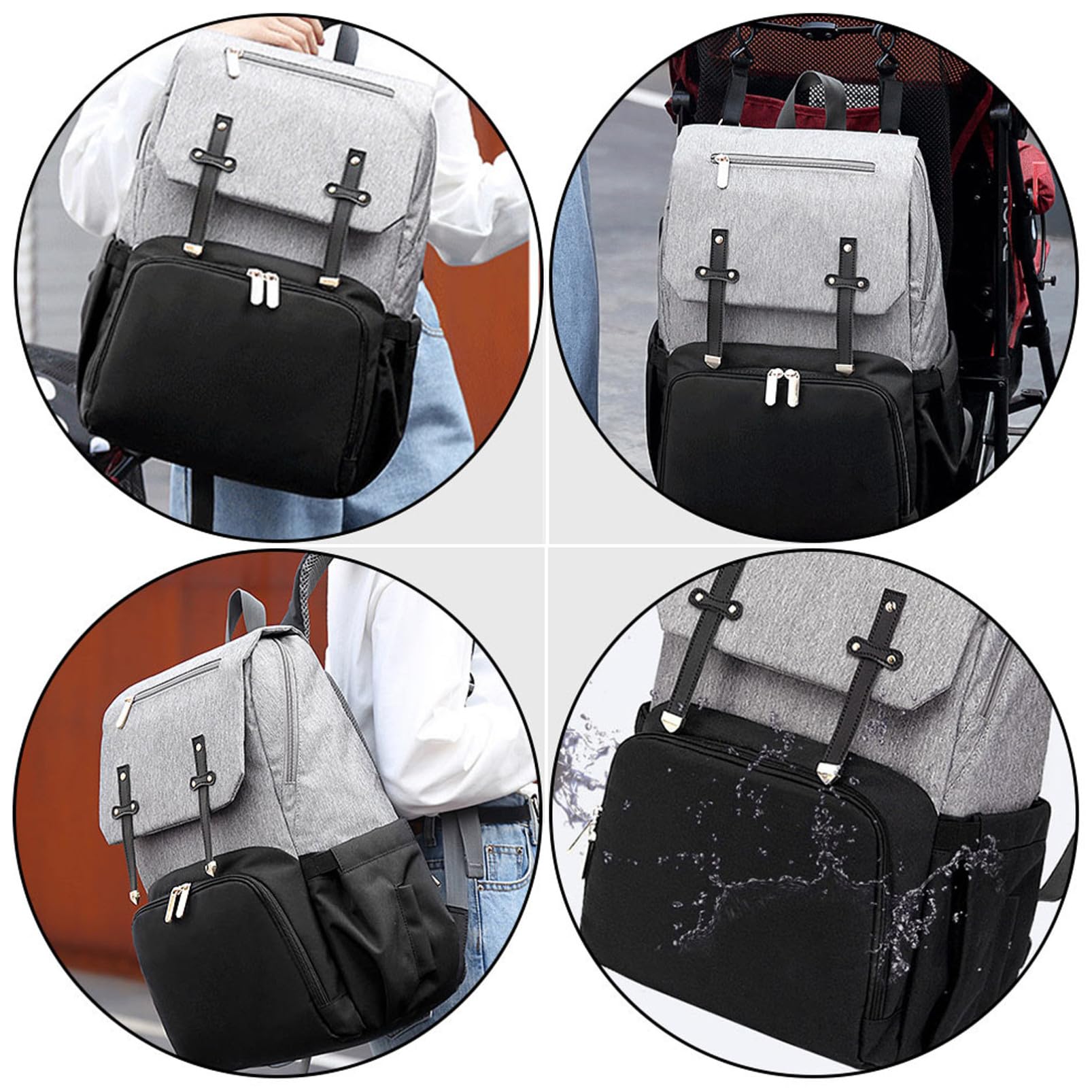 BESPORTBLE Bolso de Mamá Multifuncional Doble Hombro Gran Capacidad para Viaje para Madres y Bebés Actividades Exteriores