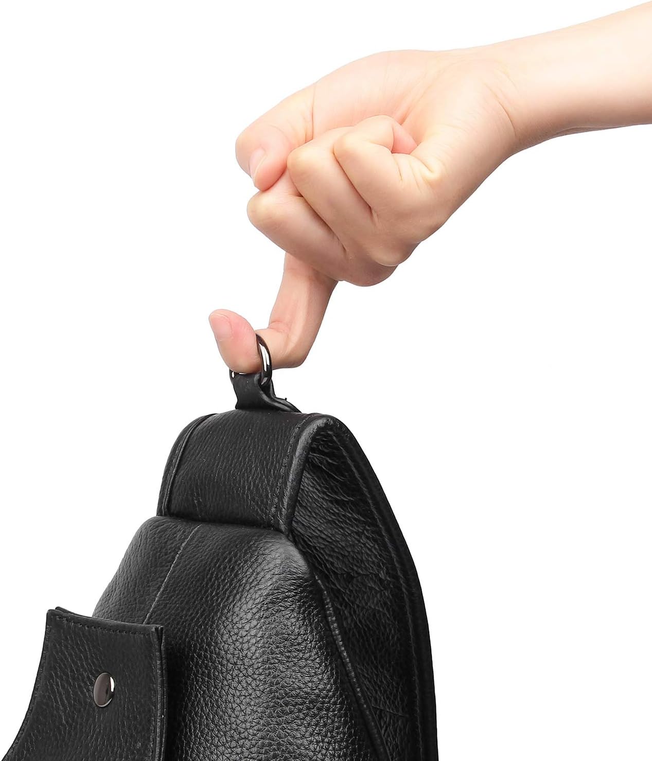 Polare Cowhide Leather Waterproof Casual Daypack Sling Shoulder Chest Crossbody Bag For Men - Image 8