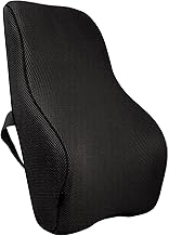 9villa Lumbar Back Support for Car Seat | 2 Years Warranty | Orthopedic Memory Foam Cushion for Back Pain Relief, Office Chair, Sofa Back Rest for Bed, Ergonomic Lumbar Cushion (Back Rest Black)