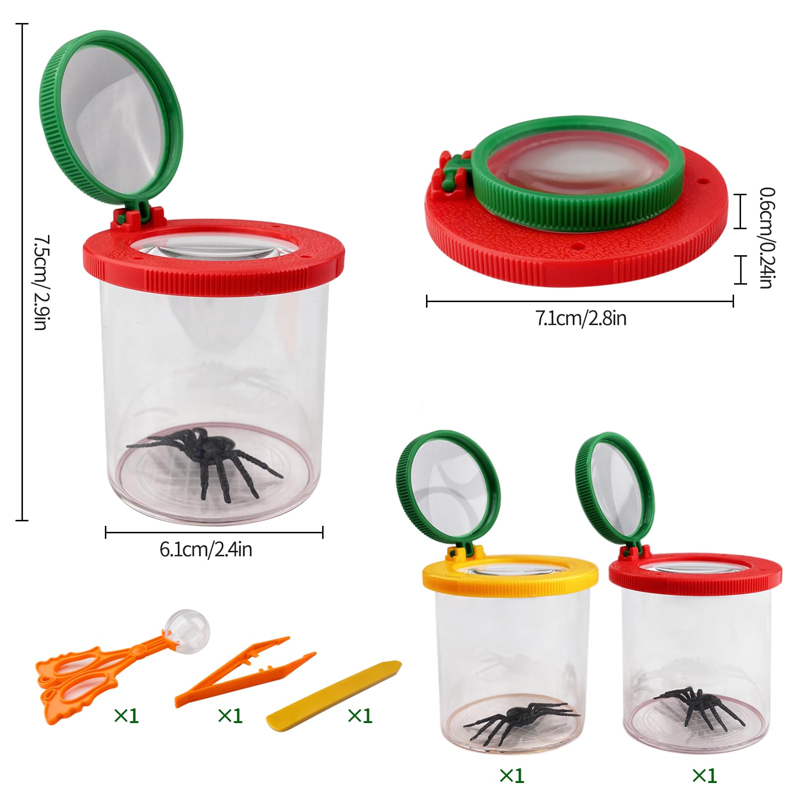 2 Pezzi Boite a Insectes Enfant, Barattolo Lente per Insetti Scatola con Pinzette, Kit Insecte Enfant Giochi di Esplorazione, Bambini Strumento Esplorazione Delle Scienze Della Natura