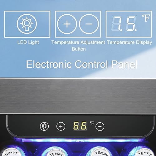 Miniatura 3 de Antarctic Star Refrigerador de bebidas de 15 pulgadas a 115 latas, enfriador de vino de 2.9 pies cúbicos con bloqueo de seguridad, bajo ruido,