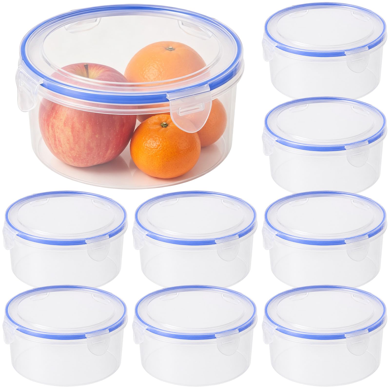 Recipientes redondos de plástico para alimentos