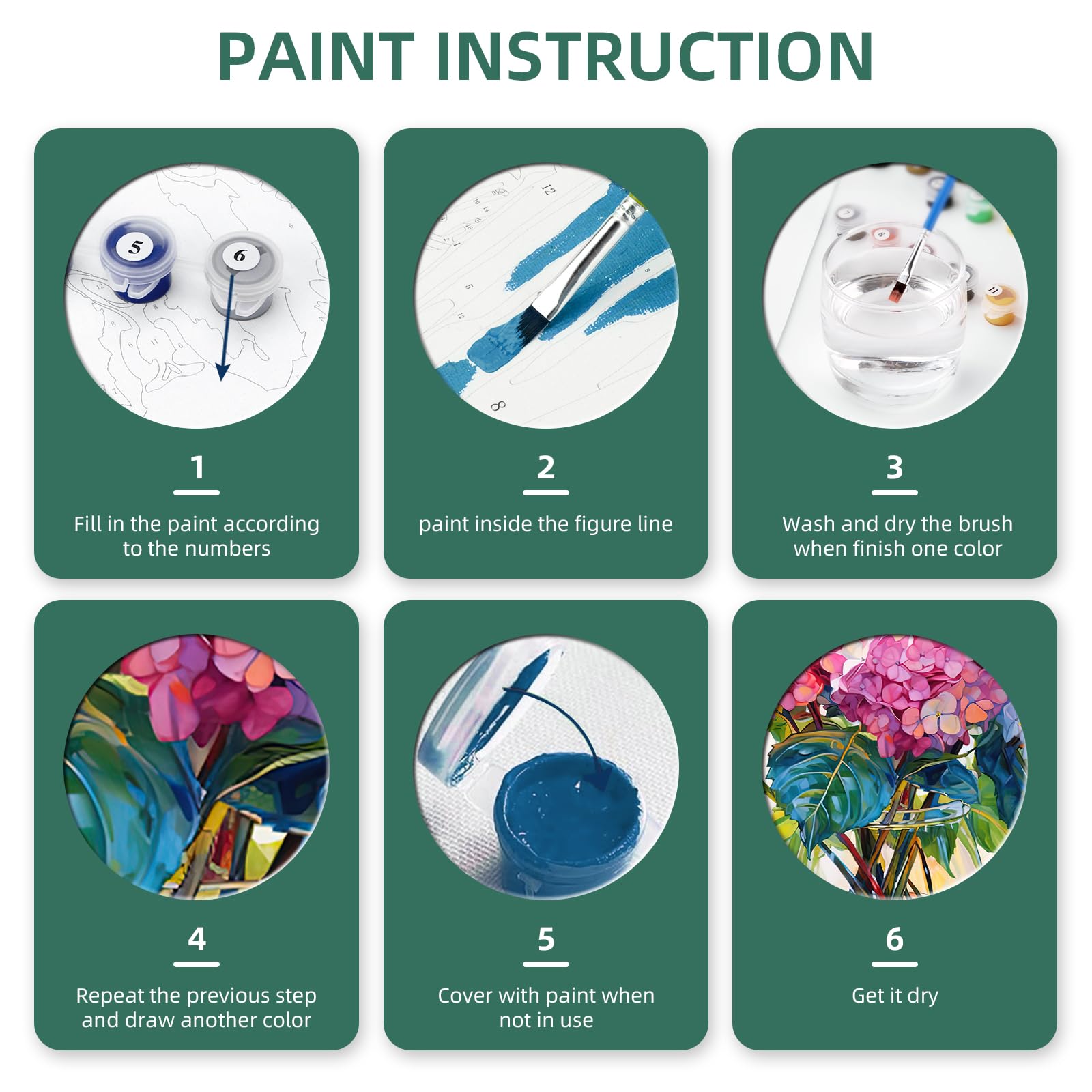 gelrovaled Dipingi con i Numeri per Adulti, Kit di Pittura acrilica Adulti Principianti Facile su Tela, Decora la casa Regalo,con Vernici e pennelli, 30 x 40CM, Con cornice (Flower 02)