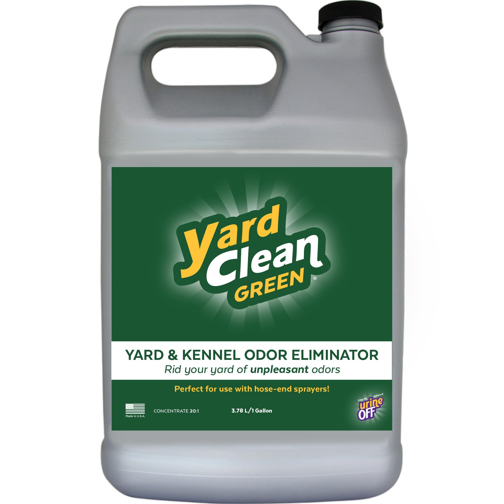 Urine OFF Yard Clean Green Yard and Kennel Odor Eliminator | Cat & Dog Odor Eliminator | Earth Friendly (1 Gallon)