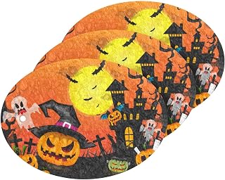 Halloween Kitchen Scrub Sponge Pumpkin Moon Bats Washing Dishes Cleaning Sponges Ghost Hunt House Non Scratch Sponge for Dish Countertops Sinks Floors Showers Tile Sinks 3 Pack