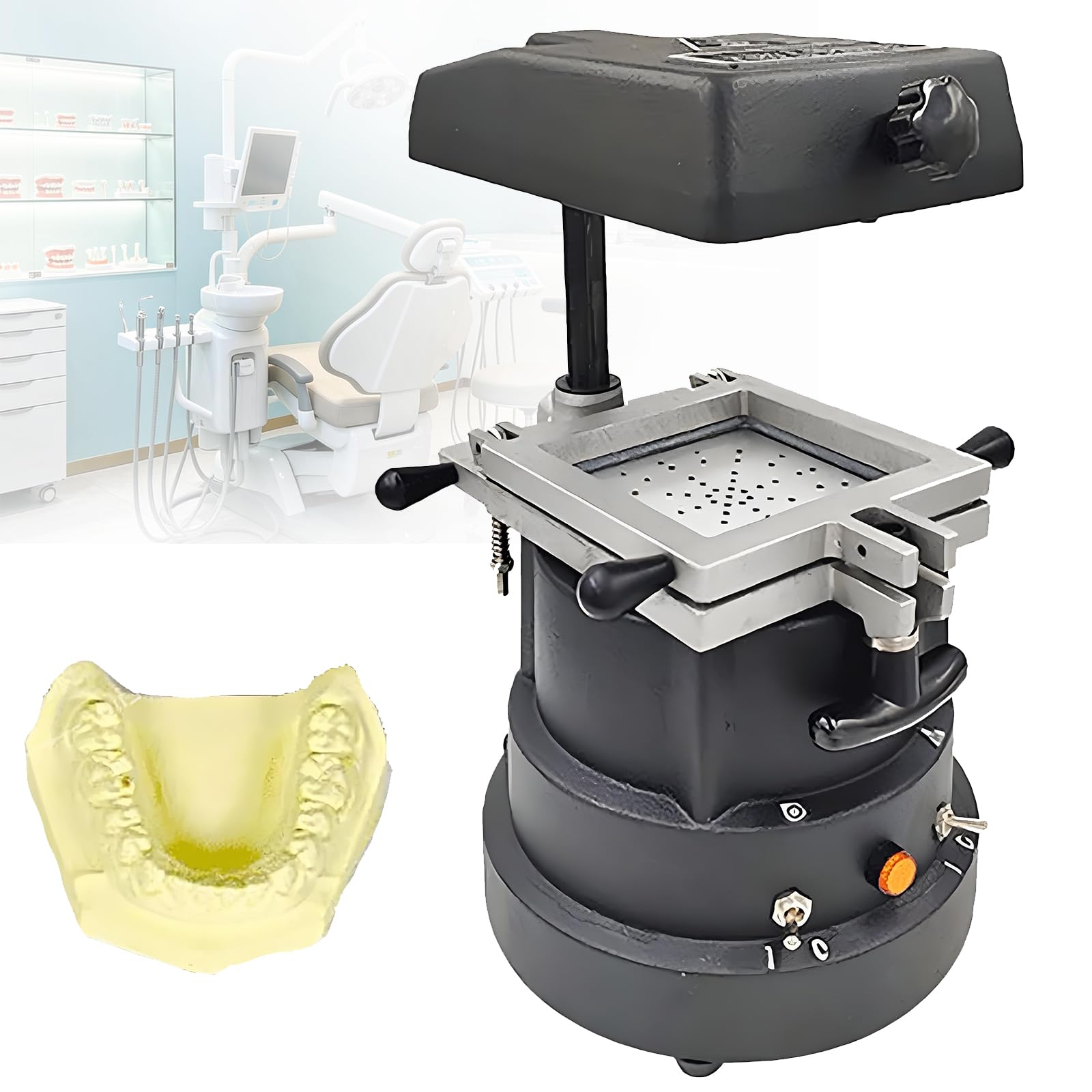 Huansebesity Multicolor Dental Lab Thermoforming Former,Heavy Duty 1200W Vacuum Laminating Machine,Strengthen Adsorption Heat Molding Tool,For Custom Dental Appliances And Orthodontic Sheets Making