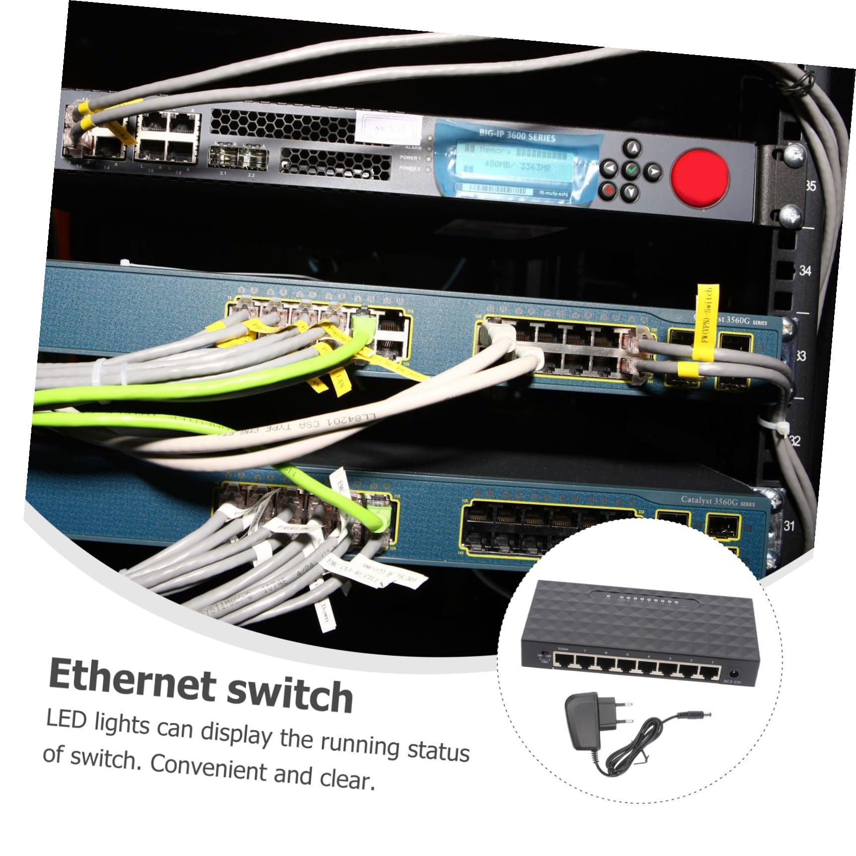 Uonlytech 1pezzi Splitter di Rete Ethernet Porte Adattatore LAN da Mbps per Desktop Splitter di Rete Compatibile con Dispositivi Mbps
