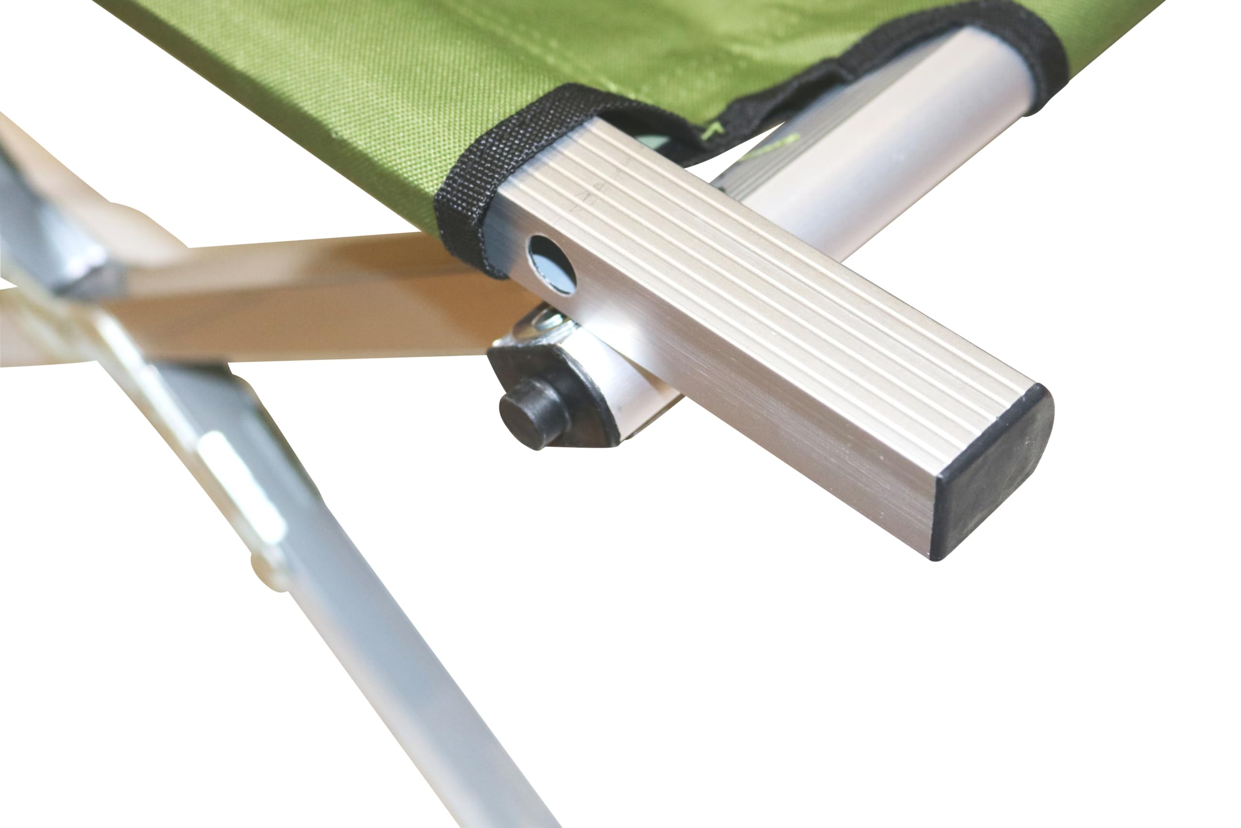 C.A.O. - Lit de Camp Repliable Aluminium en Cadre Aluminium + Pieds Acier + Toile 600x300D Oxford Polyester - Couleur Vert foncé - Longueur 190 cm - Largeur 65 cm - Hauteur 42 cm