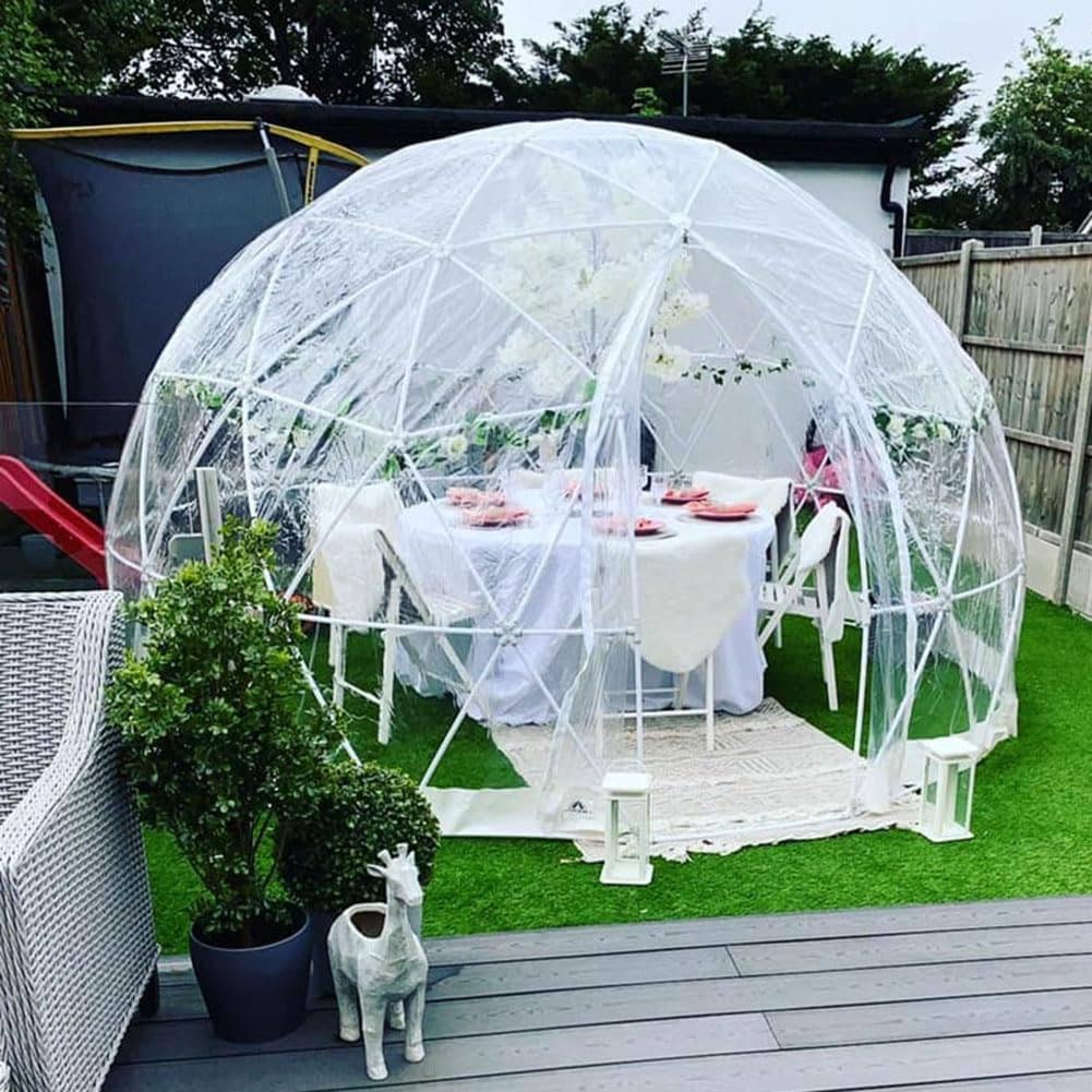 Garden Dome 12’ Clear Igloo Bubble Tent, 12FT PVC Cover, Weatherproof. 12 x 7.2 feet (3.6 x 2.2m). 