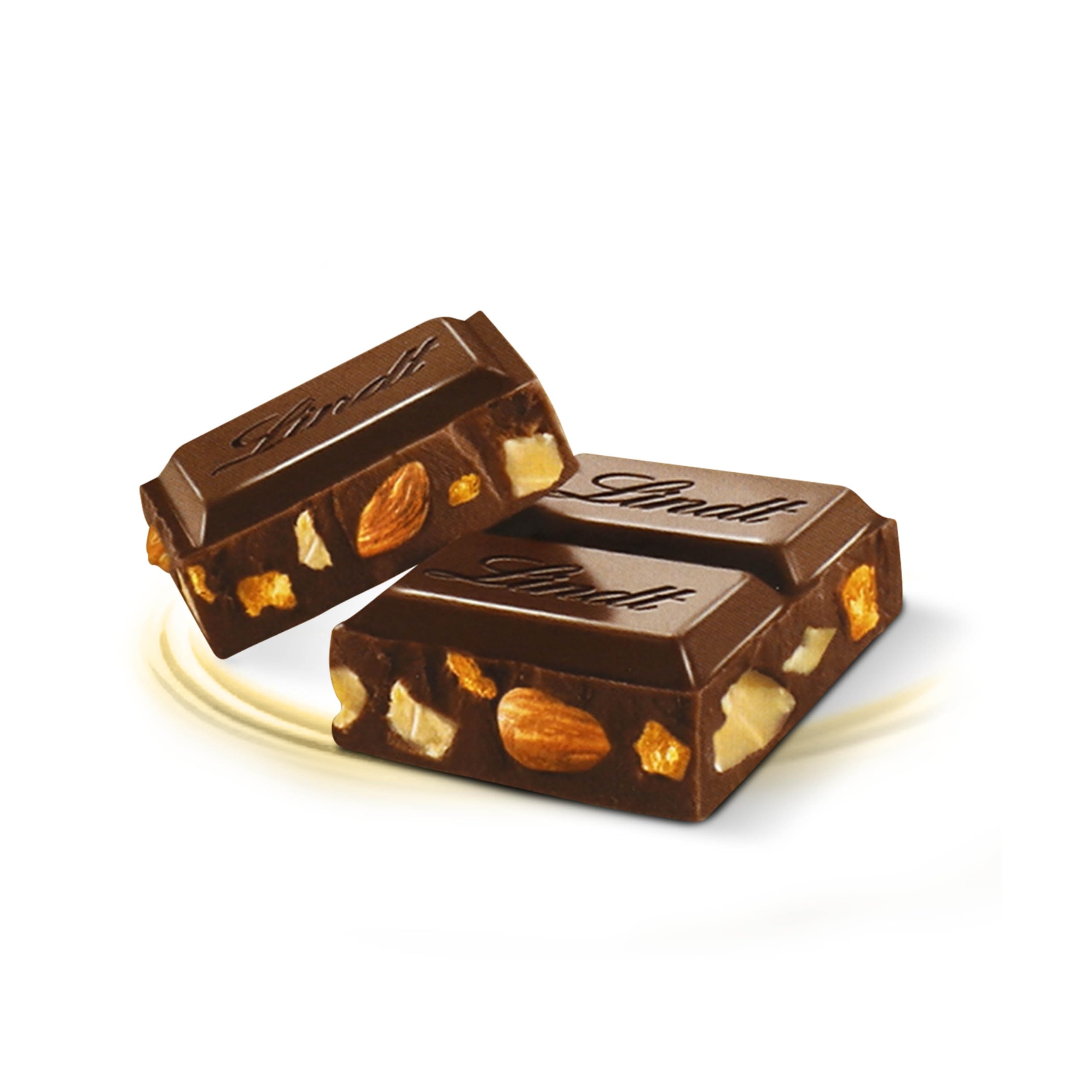 Lindt Tableta de Chocolate Gama Oro, Chocolate negro con almendras, chocolate negro intenso, aromatizado con naranja, chocolate suizo tradicional, 300gr (Paquete de 4)