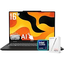 MSI Venture 16 AI Ready Business Laptop, 16" WUXGA 1920 x 1200 Touchscreen, Intel Core Ultra 7 255H>Ultra 9 185H, 5.1 GHz, Copilot, Backlit Keyboard, Windows 11 Home,Black16GB DDR5 RAM | 512GB SSD
